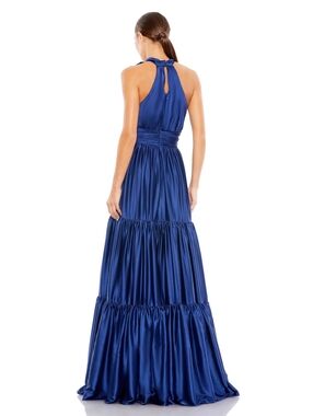 1. State Satin Halter Maxi Dress in Cobalt Blue